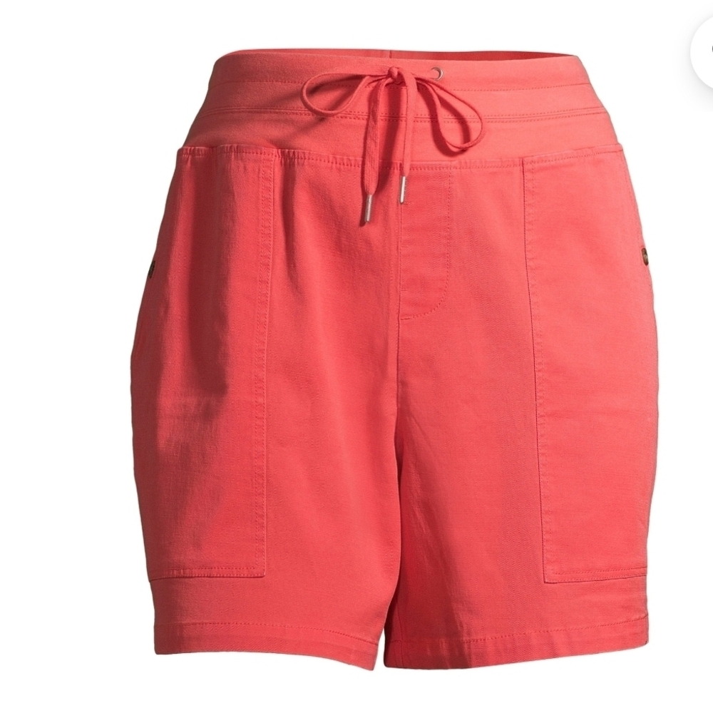 Terra & Sky NWT Plus Pull On High-Rise Utility Shorts with Pockets Orange 2013